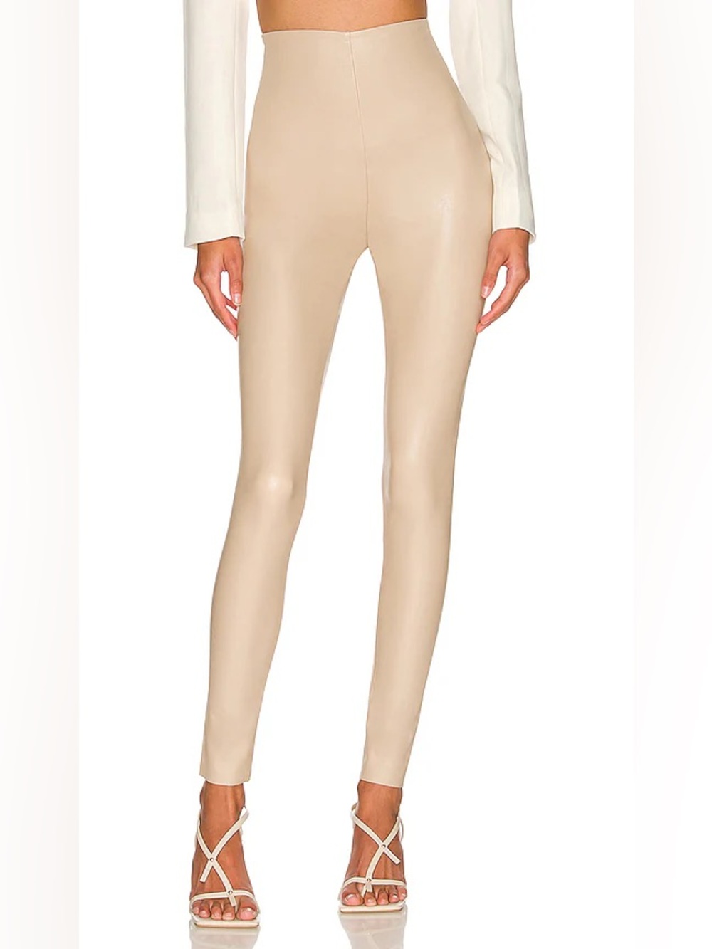 Commando High-Rise Skinny Faux Leather Leggings - Sand